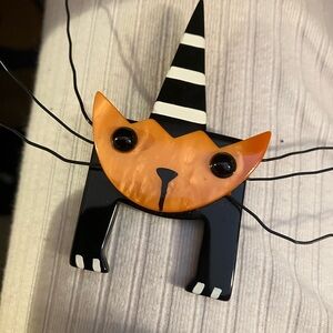 Marie Christine pavone Paris vintage kitty cat pin brooch